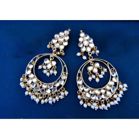 Round Chanbali Earrings with Pearls